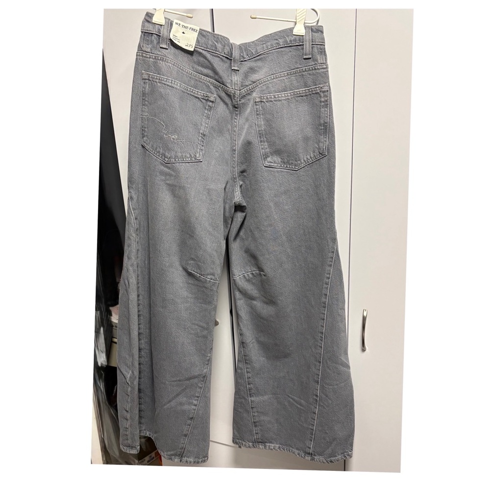 We The Free, Free People Eden Slouchy Wide-leg Jeans Diamond Grey 27.5 - Picture 11 of 12